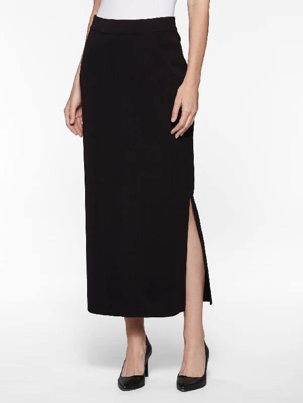 36"" Straight Knit Skirt, Black