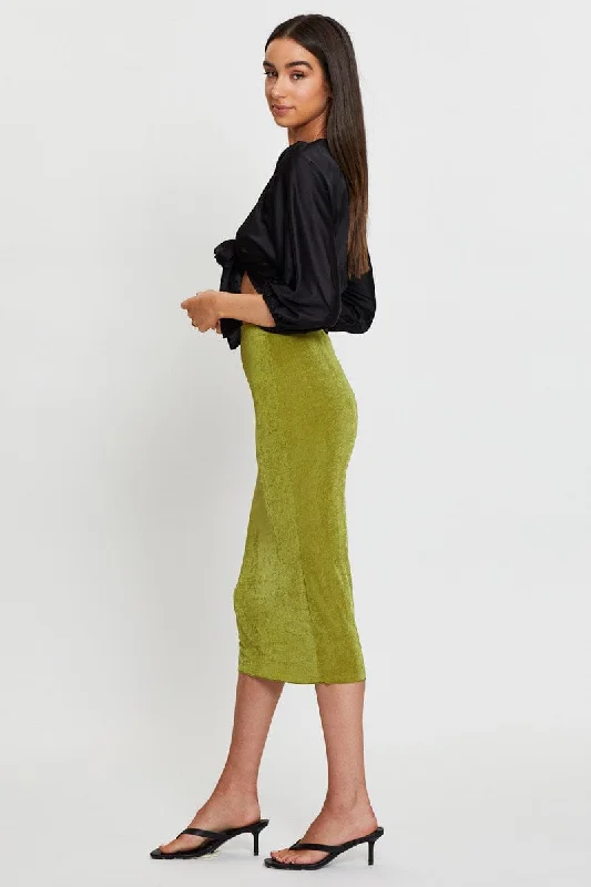 Green Midi Skirt Bodycon