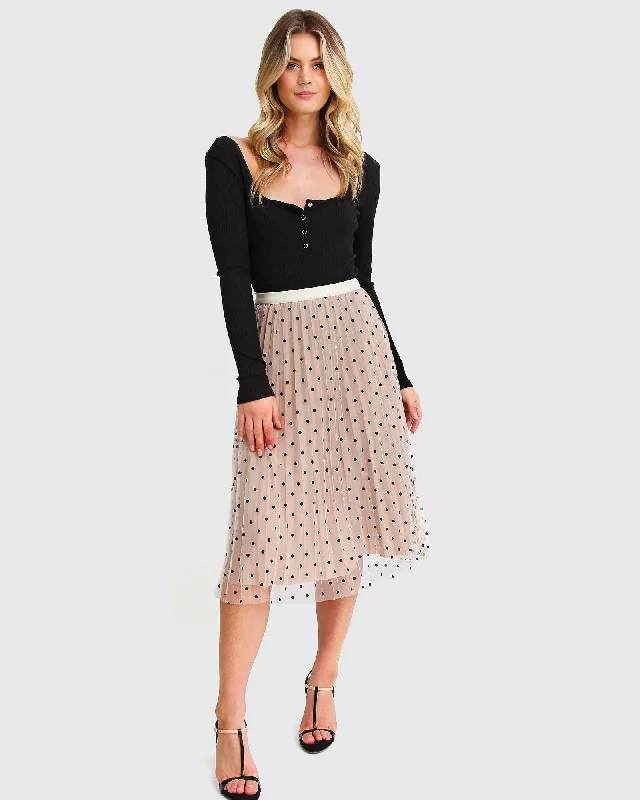 Mixed Feeling Reversible Skirt - Beige