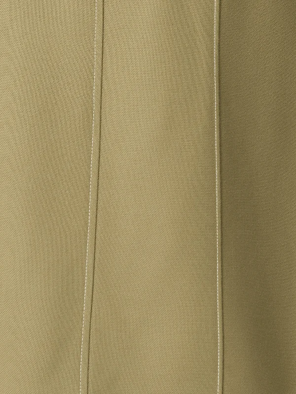 Seamed Detail A Line Skirt | Khaki