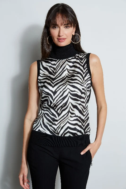 Silk Zebra Print Sweater