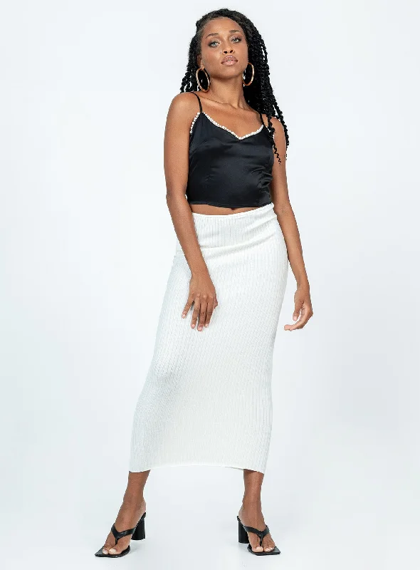 The Samma Midi Skirt White