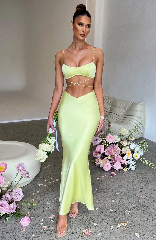 Valeria Maxi Skirt - Lime